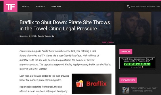 reasons of being taken down | Legal Braflix Alternatives