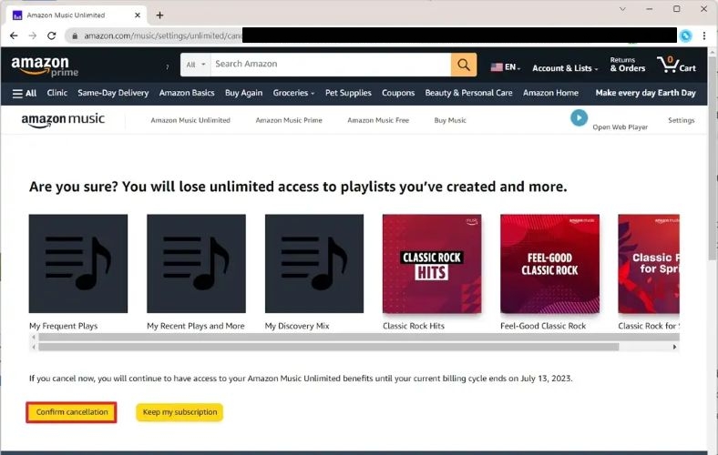 follow cancellation steps | Why Am I Being Charged for Amazon Music