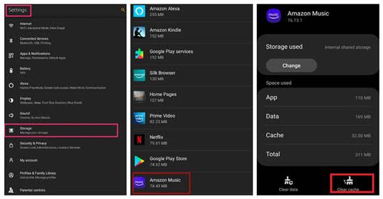 clear Amazon Music cache Android | Amazon Music Not Downloading