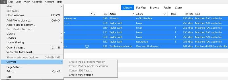 go to Convert | Convert Protected iTunes Store M4P to MP3