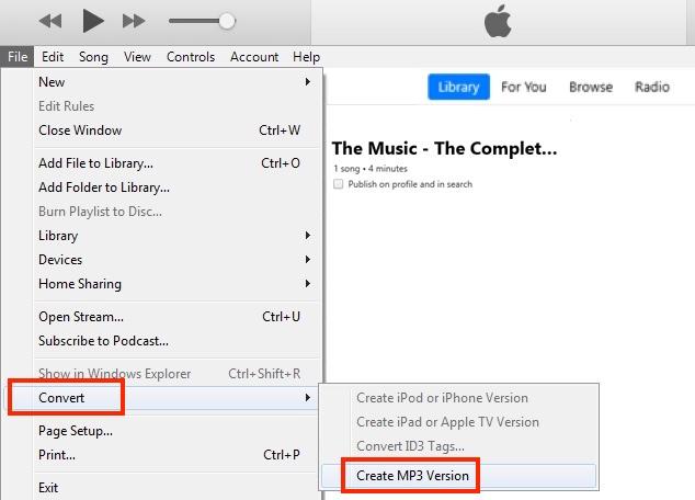 click Create MP3 Version | Convert Protected iTunes Store M4P to MP3