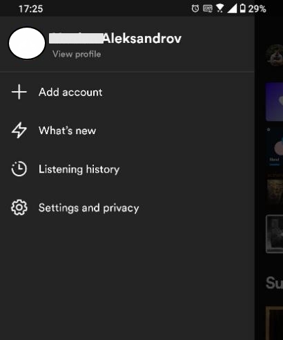 choose Settings and privacy | Crossfade YouTube Music