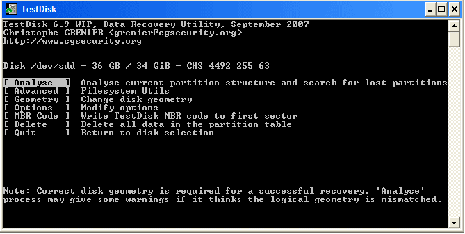 Testdisk step 4 | Testdisk Data Recovery