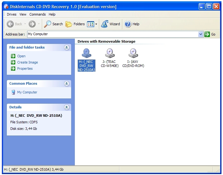 cd dvd recovery interface | Diskinternals Raid Recovery