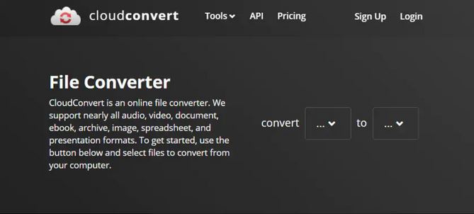 cloudconvert interface | how to convert vob to mp4