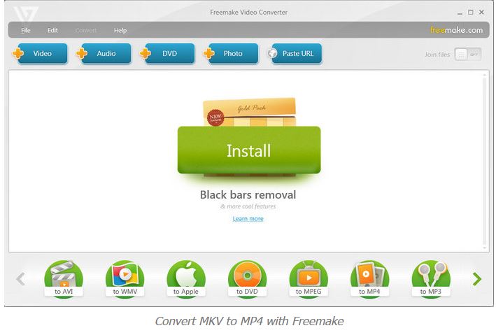 freemake interface | how to convert vob to mp4