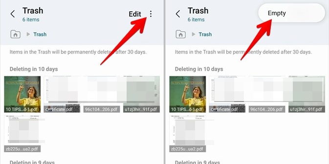 empty files trash step 3 | Empty Trash on Samsung Phone