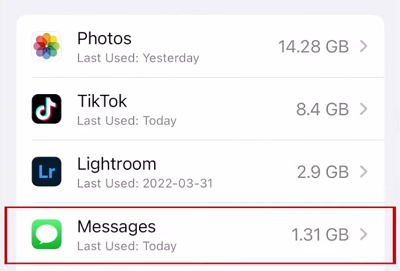 Messages | Delete Large Attachments on iPhone