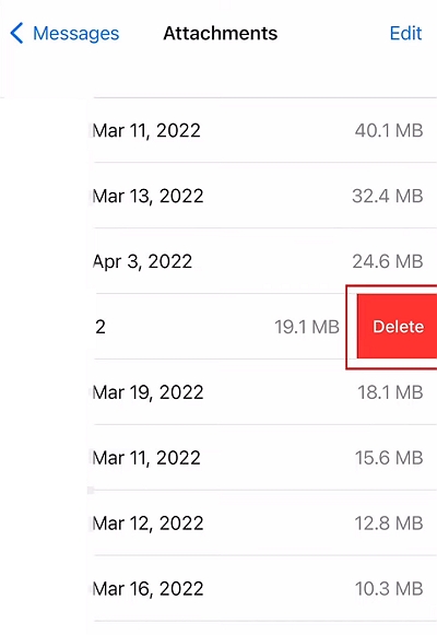 review before deleting | Delete Large Attachments on iPhone