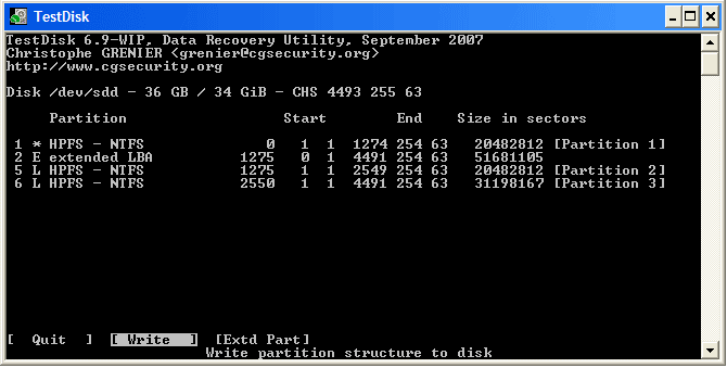 Testdisk step 6 | Testdisk Data Recovery