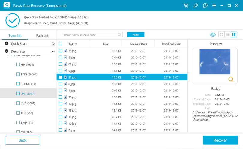 Eassiy Data Recovery step 3 | Raw Disk Recovery