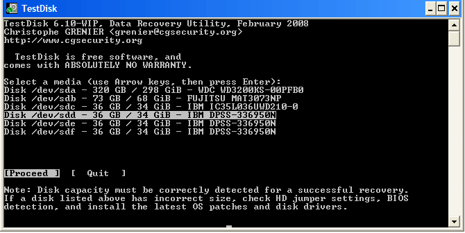 Testdisk step 2 | Testdisk Data Recovery