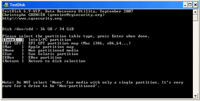 Testdisk step 3 | Testdisk Data Recovery