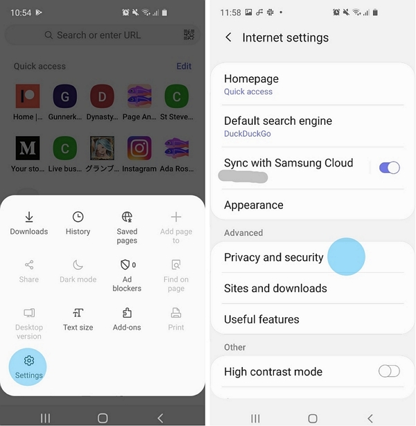 Samsung Cloudと同期 | 削除されたブラウザ履歴は復元できますか