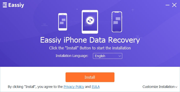 start installation eassiy iphone data recovery | Disk Video Recovery
