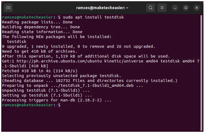 testdisk step 1 | Linux Disk Recovery