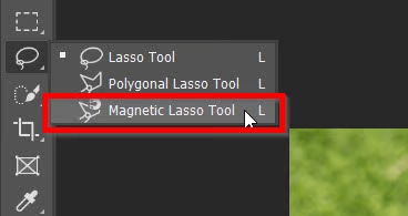 Using Magnetic Lasso Tool step 1 | remove background from image Photoshop