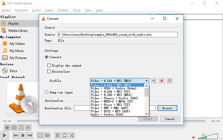 vlc media player | avchd to mp4 converter