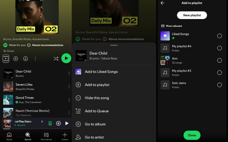 choose Add to Liked Songs | Daily Mix on Spotify