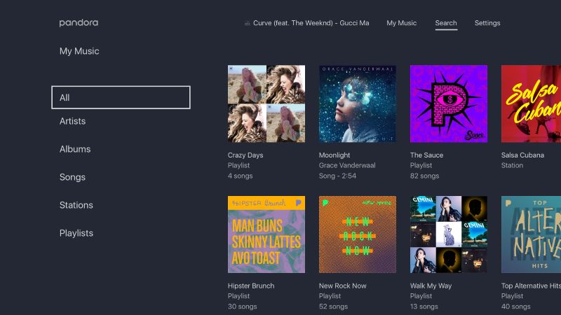 navigate to My Stations | Delete Stations on Pandora