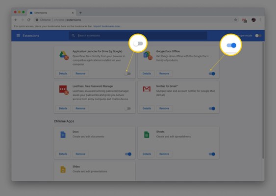 disable extensions | youtube freezing