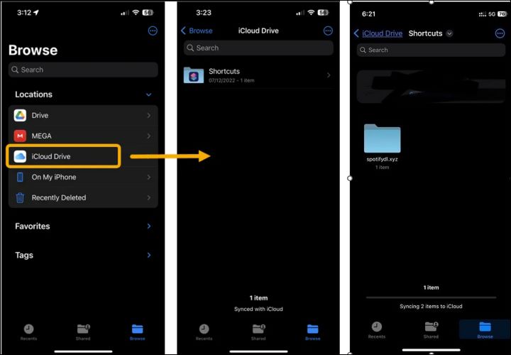 navigate to iCloud Drive | Download Spotify Playlists
