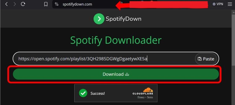 hit Download button | Download Spotify Playlists