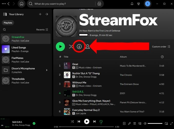 select Download | Download Spotify Playlists