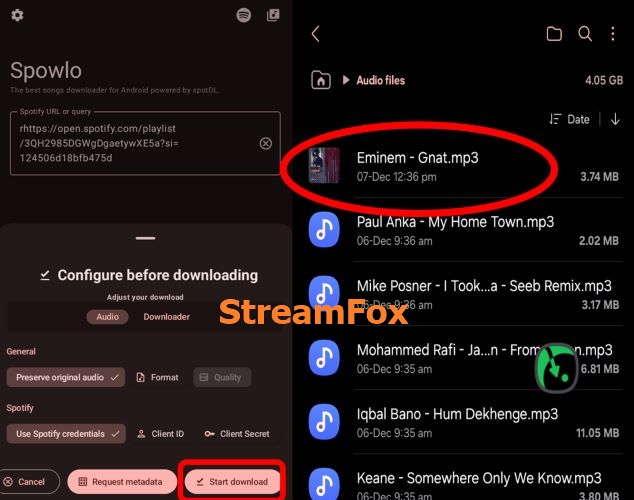 tap Start Download | Download Spotify Playlists