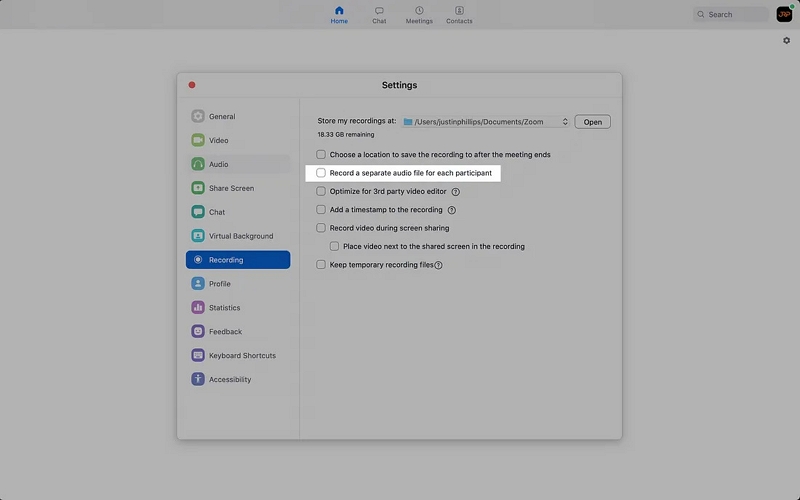 enable separate audio files | video zoom enhancer
