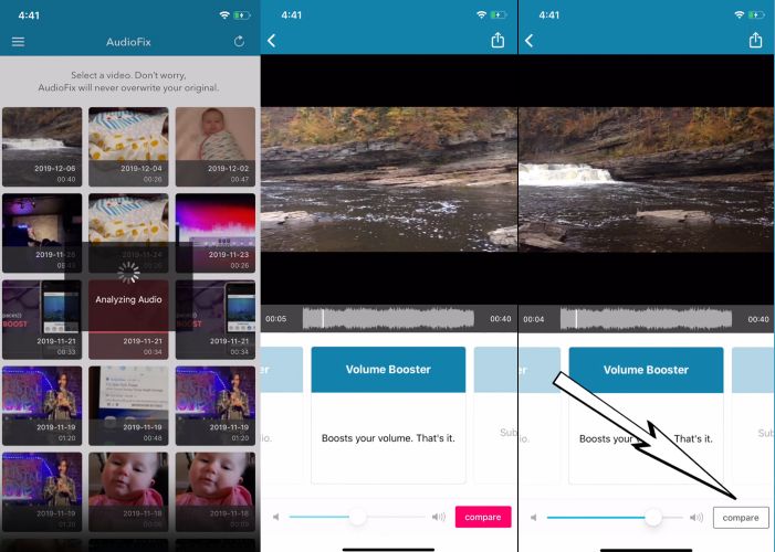 tap Compare | Enhance Video Volume