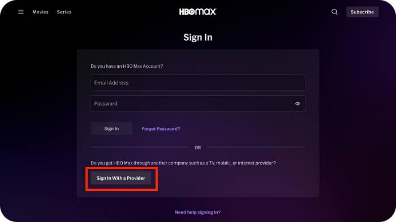 enter your password | hbo max on xbox