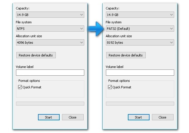 choose FAT32 | Download Movies on Netflix to USB