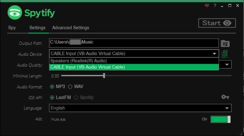 pick Cable Input | free Spotify to MP3 converters
