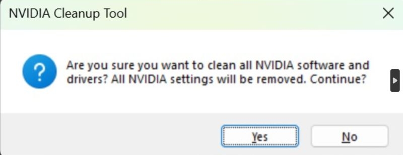 click Yes | GeForce Experience Error Code 0x0003