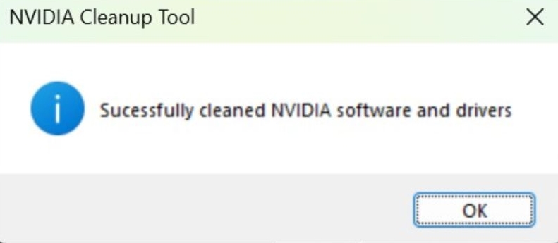 click OK | GeForce Experience Error Code 0x0003