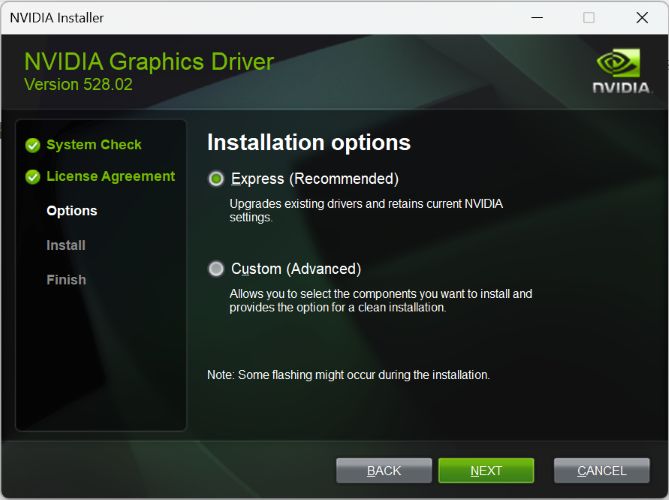 click Next | GeForce Experience Error Code 0x0003