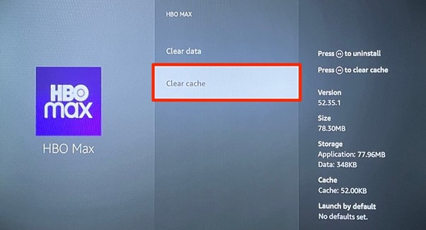 Clear cache | hbo max error code 1k-0033