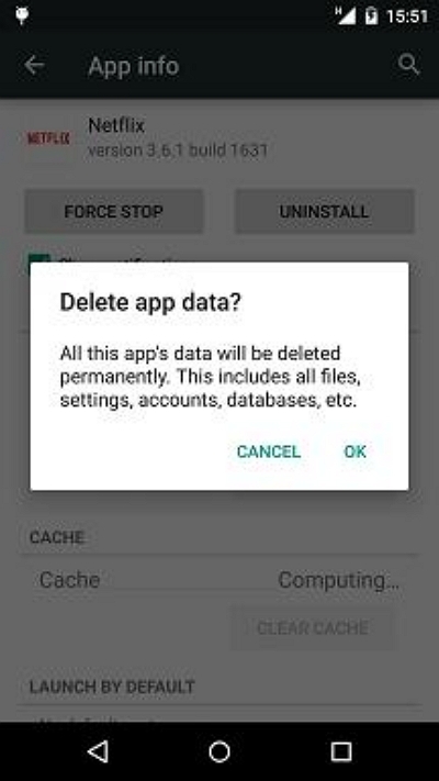 Clear Cache | delete downloaded netflix movies
