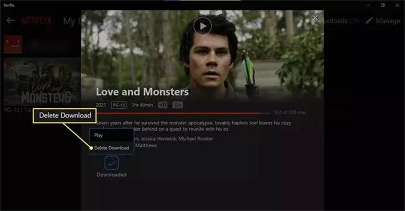 select the videos | delete downloaded netflix movies