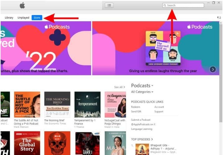 use Search Bar | Listen to Podcasts on Apple Music
