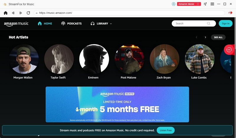 Amazon Music login screen | Amazon Music on Android Auto