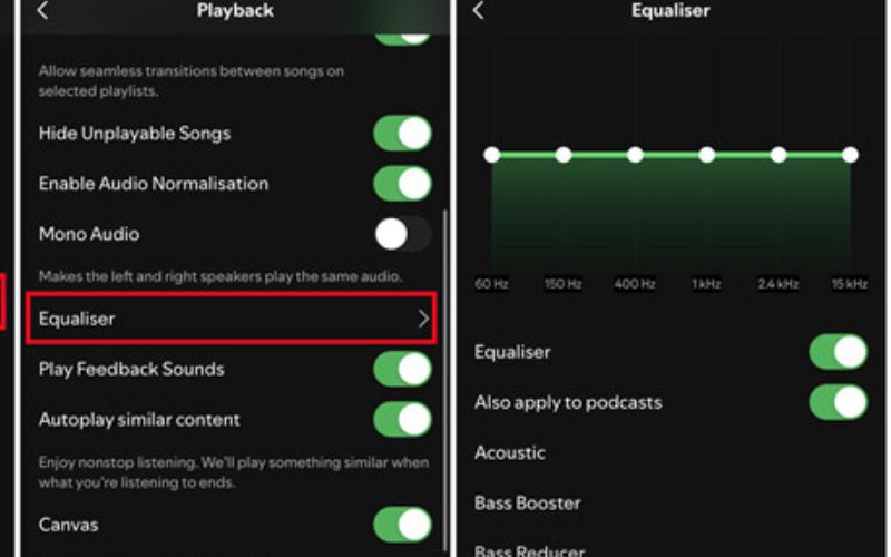 choose the preset | Spotify equalizer