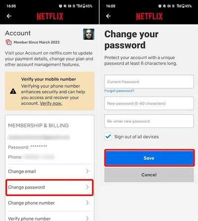 set new passwords | password reset netflix