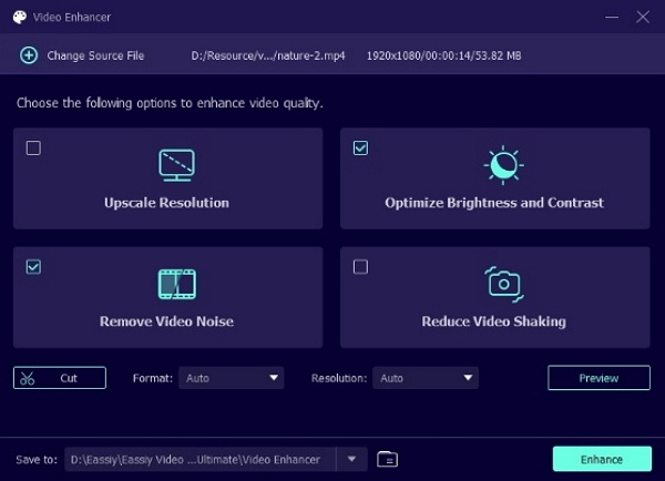 export the upgraded video | video zoom enhancer