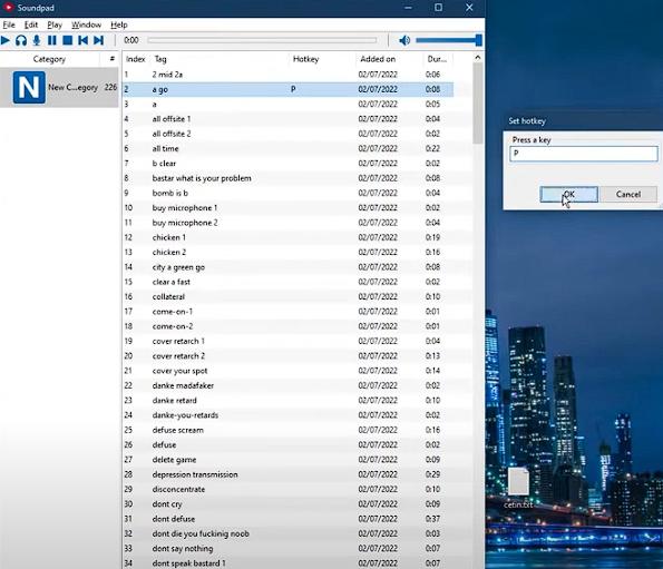 press hotkeys | Play Music Through Mic