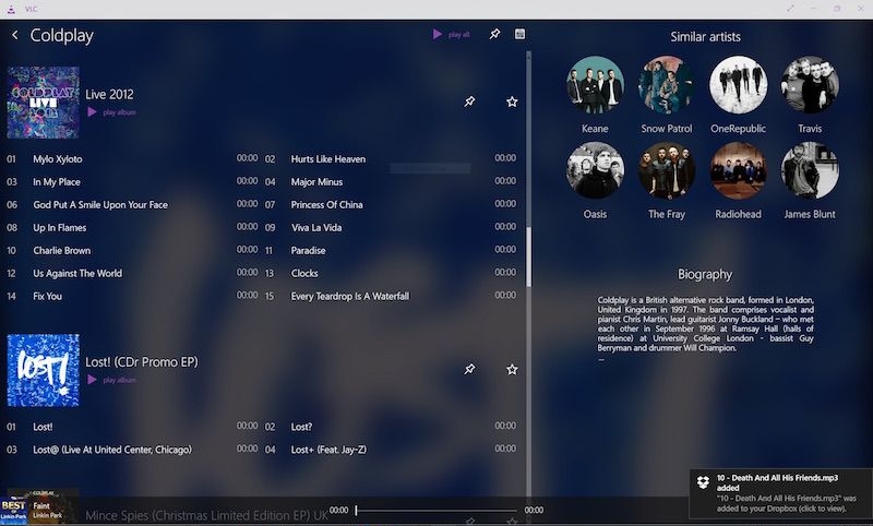 VLC playback | Sign out of Apple Music