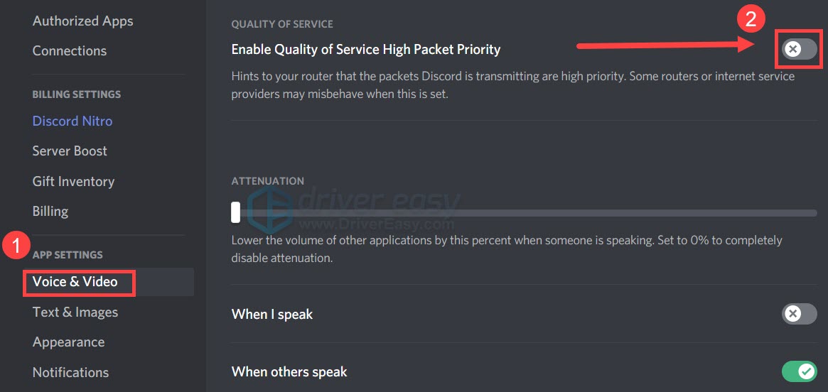 disable qos in Discord | discord crashing when streaming