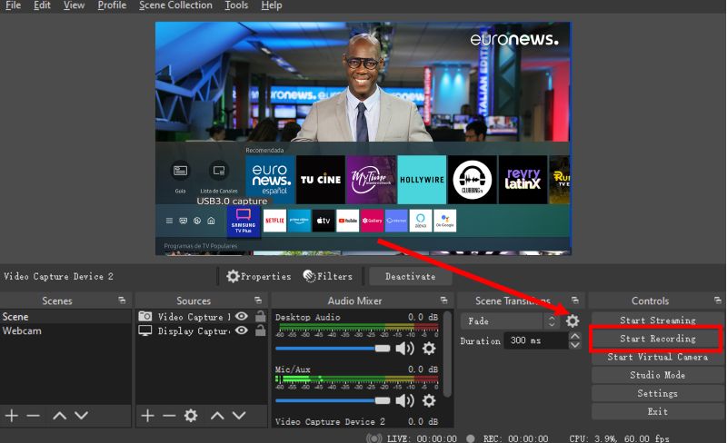 click Stop Recording | Record Streaming Videos on Samsung Smart TV