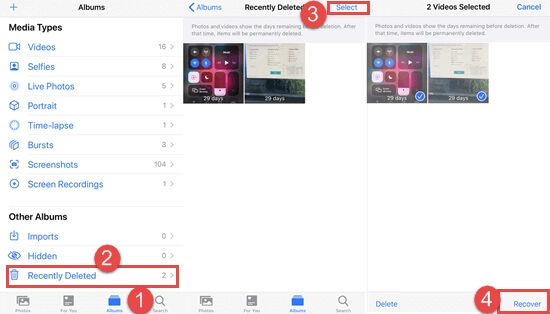 recover iPhone videos from recently deleted | iphone deleted videos recovery